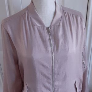 MOD REF, Pale Pink, Polyester, Full Zipper Baseball Style Jacket  Size Medium